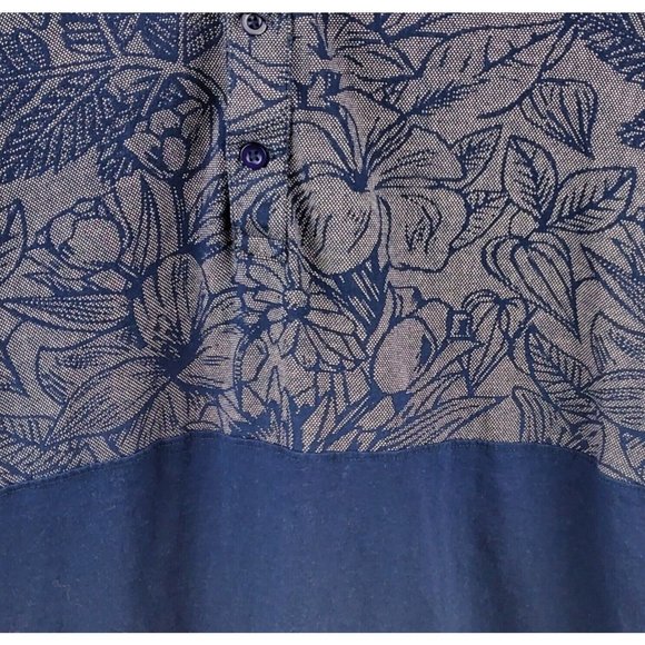 Colours By Alexander Julian 1/4 Button Polo Shirt Mens XL Blue Floral Design - Picture 3 of 7